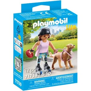 PLAYMOBIL 71739 Jeune fille rolleuse avec Retriever pas cher
