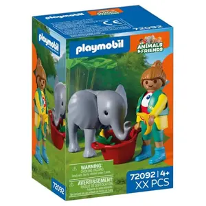 Playmobil 72092 Zoo: Elefantenbaby und Pflegerin (72092) pas cher
