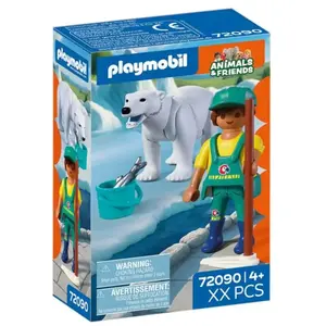 Playmobil 72090 Zoo: Eisbär und Pfleger pas cher