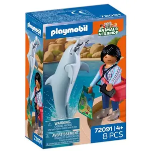 Playmobil 72091 Zoo: Delfin und Besucherin (72091) pas cher