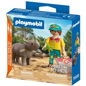 Playmobil 72025 DuoPack Tierpfleger mit Nashorn pas cher