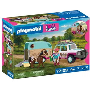PLAYMOBIL I love horses 72129 Véhicule avec remorque à chevaux
