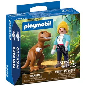 Playmobil Dinos 72172 - T-Rex avec chercheuse - Duo Pack