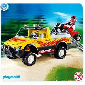 Playmobil 4228 Pickup et quad de course rouge pas cher