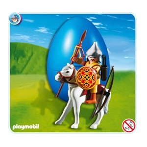 Playmobil 4926 Oeuf de Pâques Guerrier Mongol avec cheval pas cher
