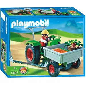 Playmobil Fermière, tracteur faucheuse pas cher