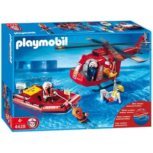 Playmobil 4428 Sauveteurs / Hélicoptère / Bateau Pneumatique pas cher