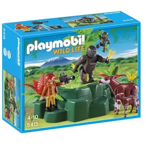 Playmobil 5273 Wild Life - Gorilles Et Okapis Avec Végétation pas cher