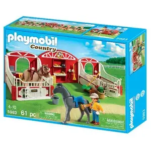Playmobil Country 5983 - Box à Chevaux Avec Chevaux Et Soigneur pas cher