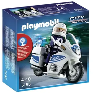 PLAYMOBIL 5185 Motard Police et Lumière pas cher