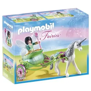Playmobil 5446 Fairies Fée Papillon avec calèche et licorne pas cher