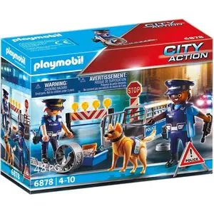 Playmobil Playmobil City Action 6878 - Barrage De Police pas cher