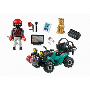 Playmobil City Action 6879 Quad avec treuil et bandit pas cher