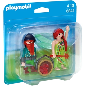 PLAYMOBIL 6842 DUOPACK ELF EN DWERG / FÉE ET NAIN pas cher