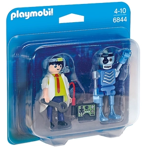 PLAYMOBIL 6844 DUOPACK UITVINDER EN ROBOT / INVENTEUR pas cher