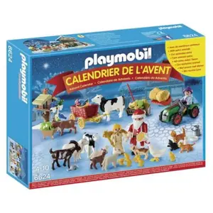 Playmobil Calendrier de l'Avent 6624 Père Noël à la ferme pas cher