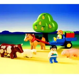 Playmobil 123 6620 - Enfants / Charrette / Animaux pas cher