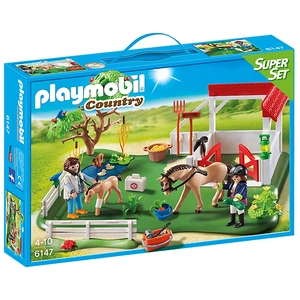 Playmobil Country 6147 SuperSet Paddock avec chevaux pas cher