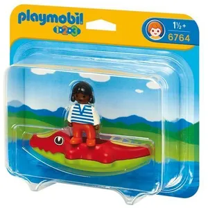 Playmobil 123 6764 - Fillette Et Bateau Crocodile pas cher