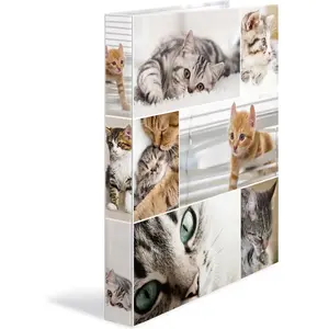 HERMA Classeur ... anneaux "chats", A4, m'canisme ... 4 anneaux 0,000000 Noir pas cher