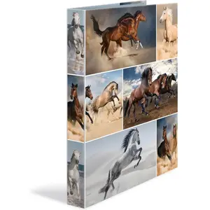 HERMA Classeur à anneaux 'Animals' - chevaux, A4, mécanisme pas cher