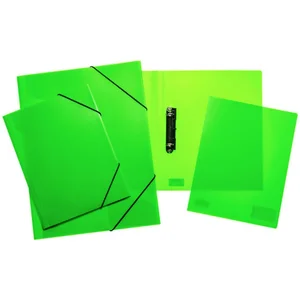 HERMA 19713 Classeur à anneaux A4 translucide vert fluo fin 2 anneaux en plastique robuste 25 mm de large transparent pour l'école et le bureau Classeur à anneaux pour enfants, garçons et filles pas cher