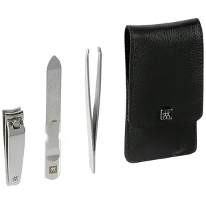 ZWILLING Classic Étui en INOX 3 pièces en Cuir de Vachette Noir pas cher