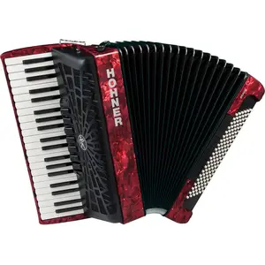 Hohner Bravo III 120 Rood, Silent Key accordeon