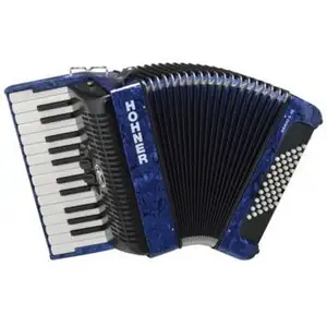 HOHNER A16542 Bravo II 48 Accordeon Blauw   26 toetsen, 48 bassen, Silent Key, met gigbag en draagriem