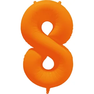 Riethmüller - Folieballon cijfer 8 - neon oranje - 86 cmVendu parbol