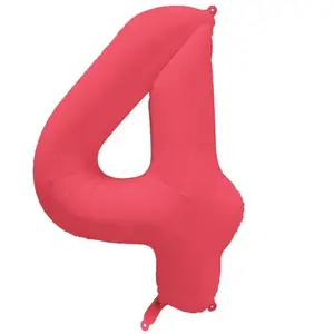 Amscan Ballon Neon Rouge : Chiffre 4 pas cher
