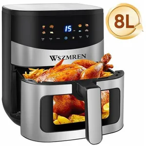 Friteuse sans huile 8L 1900W WSZMREN - Air fryer avec écran tactile LED, 8 programmes, fenêtre visible, minuterie et thermostat pas cher