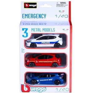 Comparateur de prix : BBURAGO Veel van 3 politieauto's Police Gendarmerie 1 / 43eme