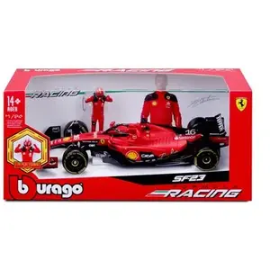 Bburago Véhicule avec figurine Burago Ferrari F1 Pilote Leclerc avec casque 2024 pas cher