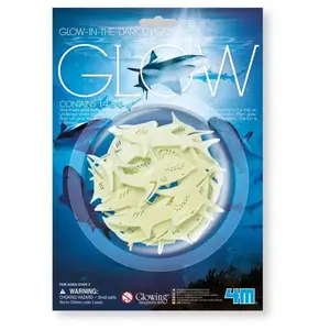 4M Glow In The Dark Stickers - Haai - Wetenschap en Spel - 14 Haaien -... pas cher