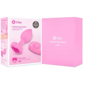 B-Vibe - Vibrerende Hartvormige Butt Plug S/M Roze pas cher