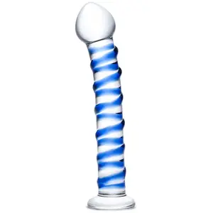 Glas Blue Spiral Glazen - Dildo pas cher