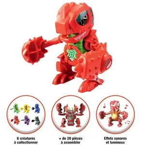 Silverlit YCOO - Biopod Kombat -1 Robot Intéractif dans Son Sachet à Assembler - 20 Pièces - 6 Créatures Robots de Combat Électroniques à Collectionner - Effets Sonores Lumineux - 9cm - Dès 5 Ans pas cher