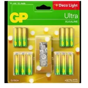 Pile GP x12 AA + x12 AAA + guirlande LED pas cher