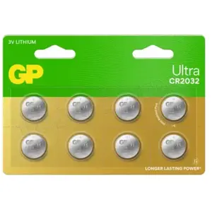 GP Batteries 8 piles bouton GP CR2032 3,0 V (8 pcs, CR2032, 220 mAh), Batteries + piles pas cher