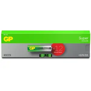 Piles AA - Lot de 12 | GP Super | Piles Stilo AA Alcaline de 1,5 V/LR0... pas cher