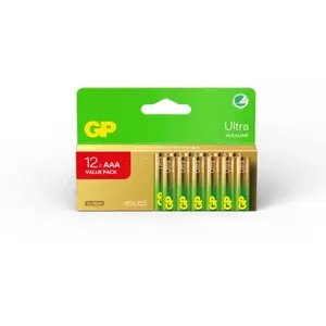 Piles AAA - Lot de 12 | GP Ultra | Piles Stilo AAA Alcaline de 1,5 V/LR03 - Longue durée de vie pas cher