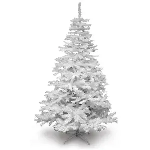 Sapin de Noël artificiel - LA BOUTIQUE DE NOEL - Tradition - Blanc - 210 cm - PVC ignifugé - Métal pas cher