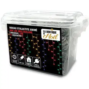 LA BOUTIQUE DE NOEL Rideau lumineux led stalactite - 10 mètres - Multicolore pas cher
