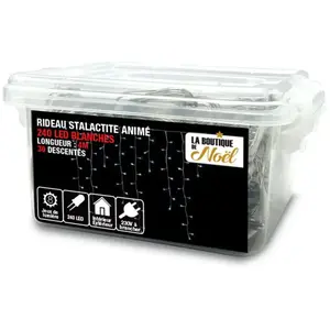 LA BOUTIQUE DE NOEL Rideau lumineux led stalactite - 4 mètres - Blanc pas cher