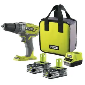 Ryobi - Perceuse visseuse à percussion Li-Ion 18V 2x1.5Ah - R18PD3-215...