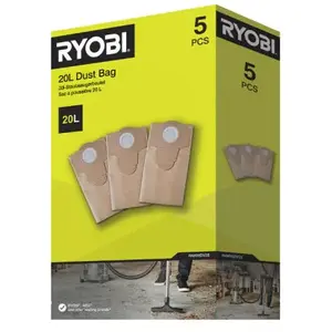 Ryobi Lot de 5 sacs poussière RYOBI - 20 L - RAKWDV05 pas cher