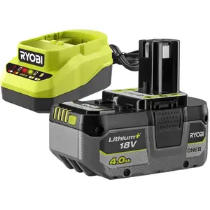 RYOBI Lot d'1 batterie et d'1 chargeur RYOBI, 18 V, 4 Ah Rc18120a-140x... pas cher
