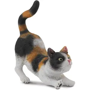 Collecta Katten: Strekkende Huiskat 5 Cm Bruin/wit
