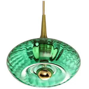 GRACE-Suspension Verre Ø20cm vert emeraude Elements Lighting Ø 20cm / H 20cm / câble dalimentation 150cm Vert pas cher